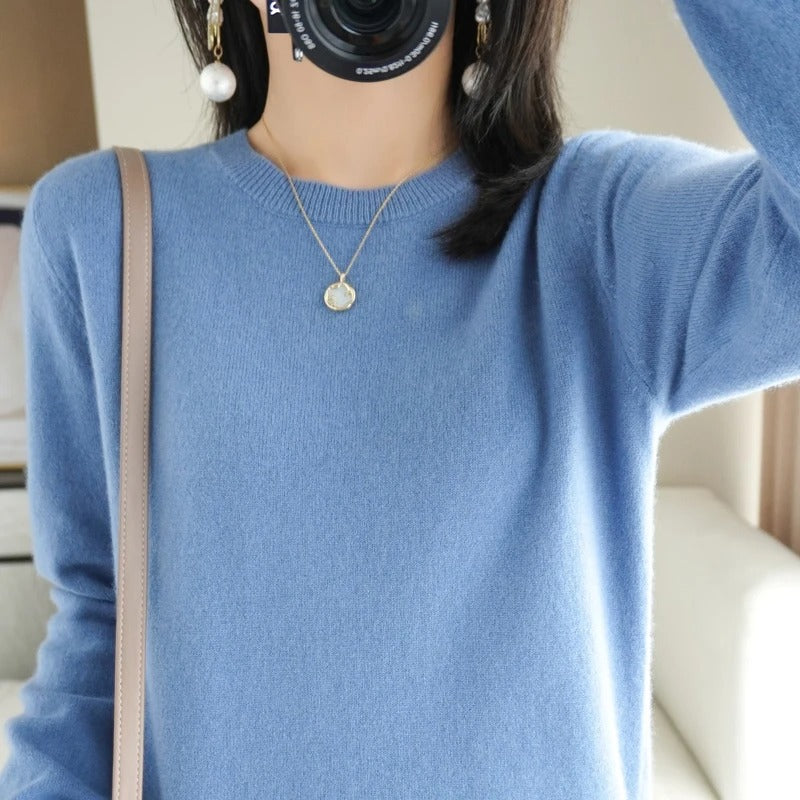 Casual stickad pullover för kvinnor