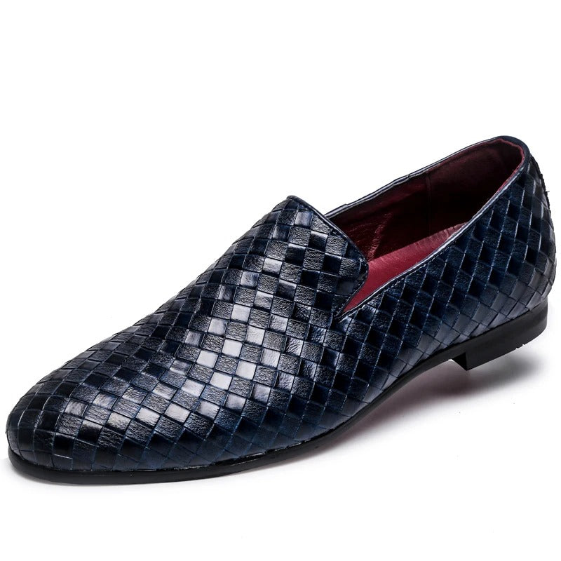 Vävda läderstil skor för män