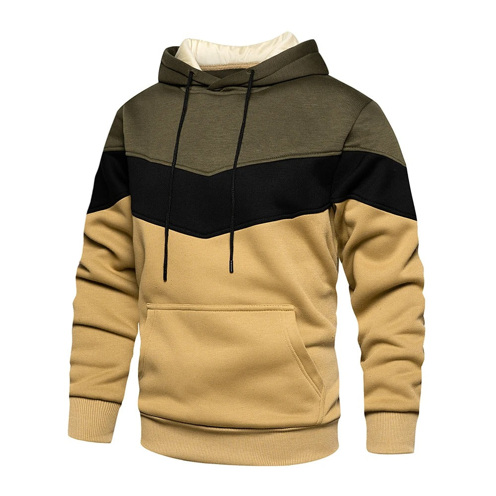 Patchwork Fleece Hoodie för män