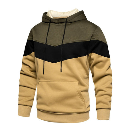 Patchwork Fleece Hoodie för män