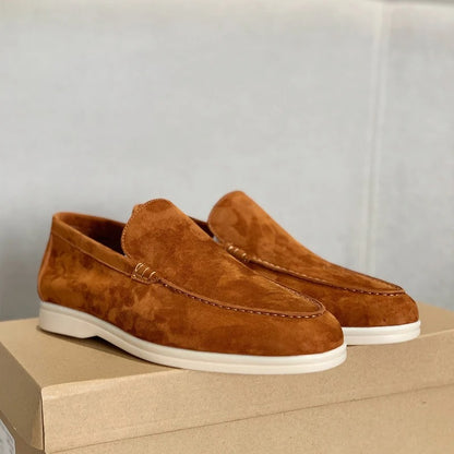 Loafers i mocka-stil läder för män