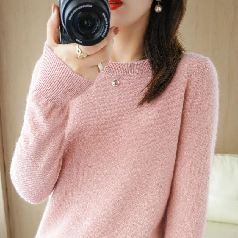 Casual stickad pullover för kvinnor