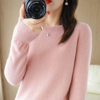 Casual stickad pullover för kvinnor