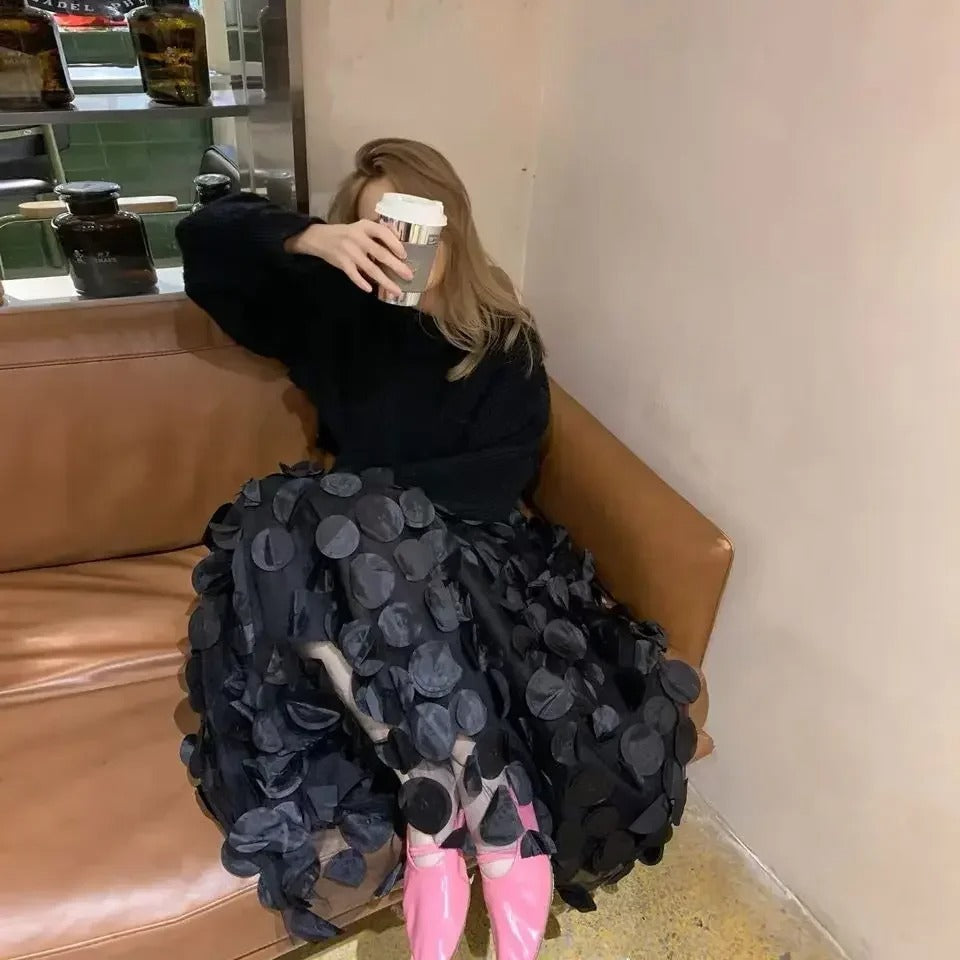 3D-prickig tyllmeshkjol för kvinnor