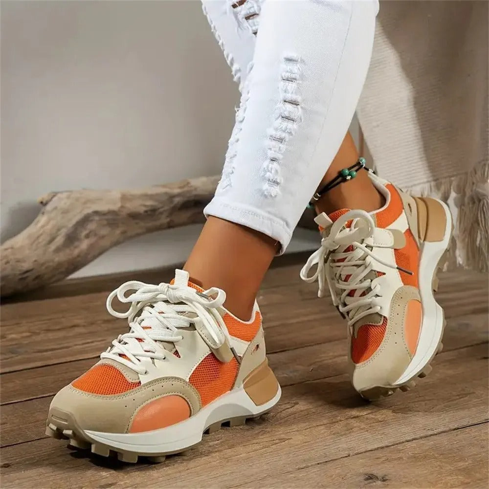 Färgblock mode sneakers för kvinnor