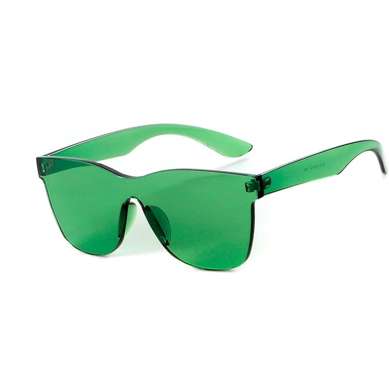 Godisfärg Rimless Fyrkantiga Solglasögon