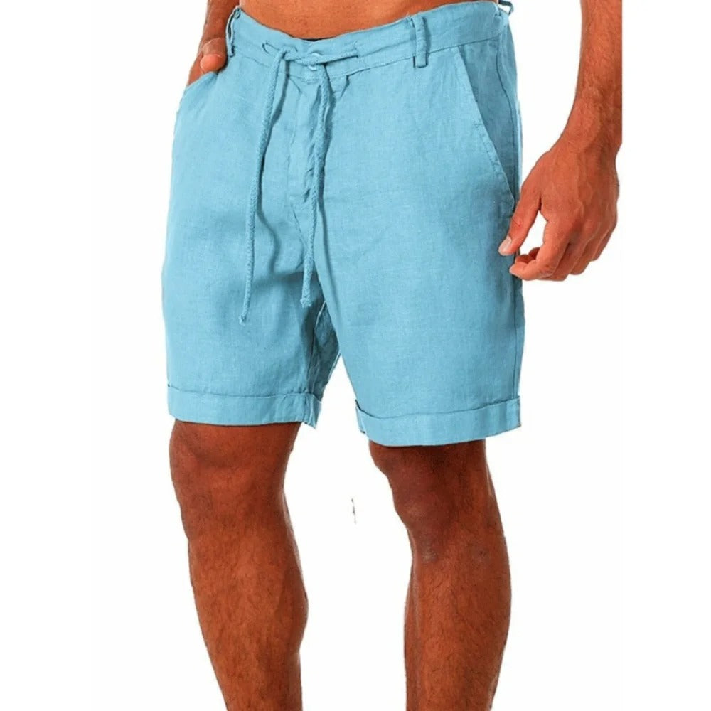 Herrshorts i bomullslinne