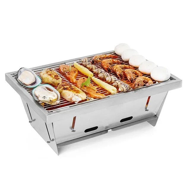 Bärbar grill i rostfritt stål