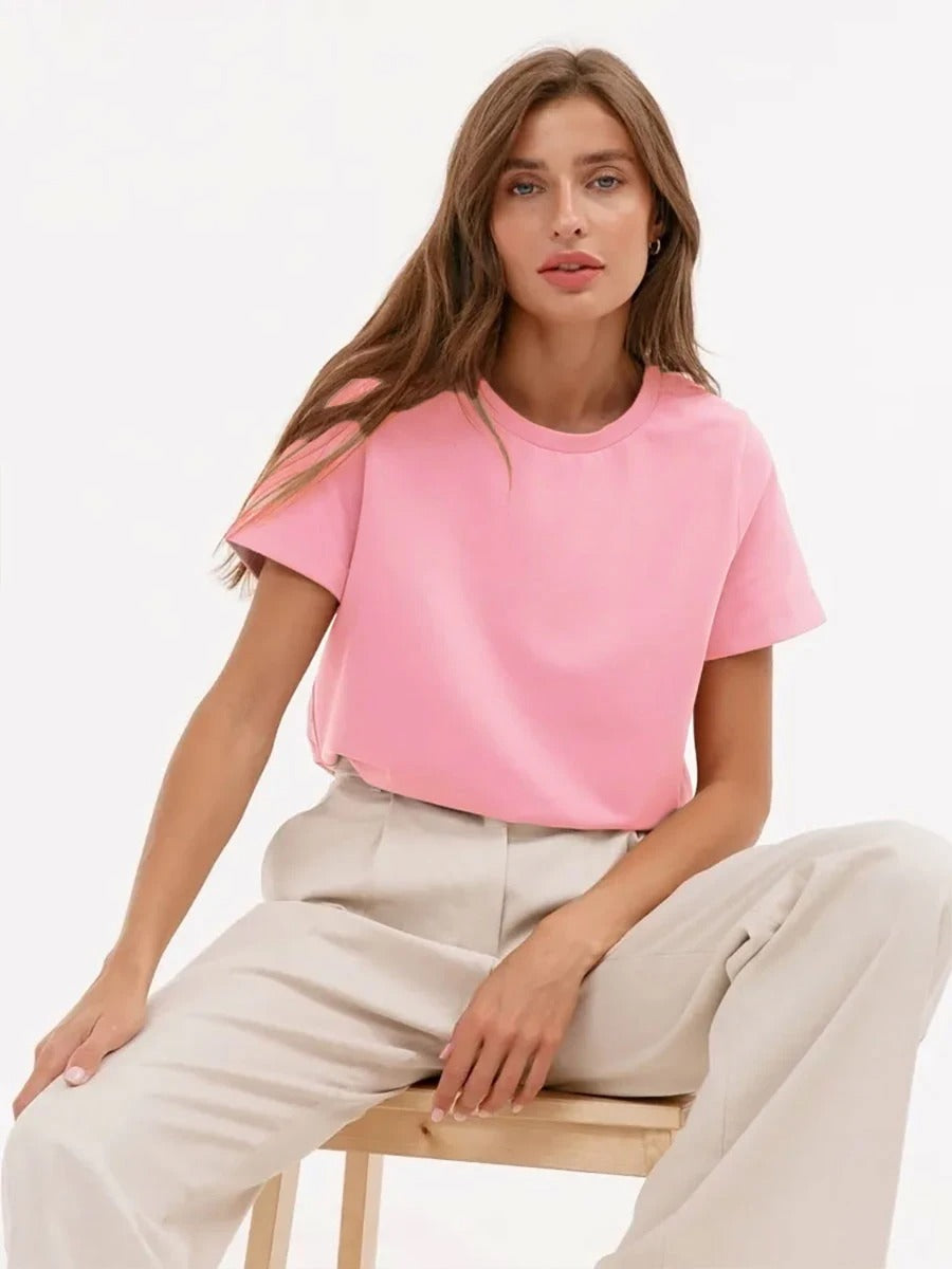 Basic T-shirt i bomull för kvinnor
