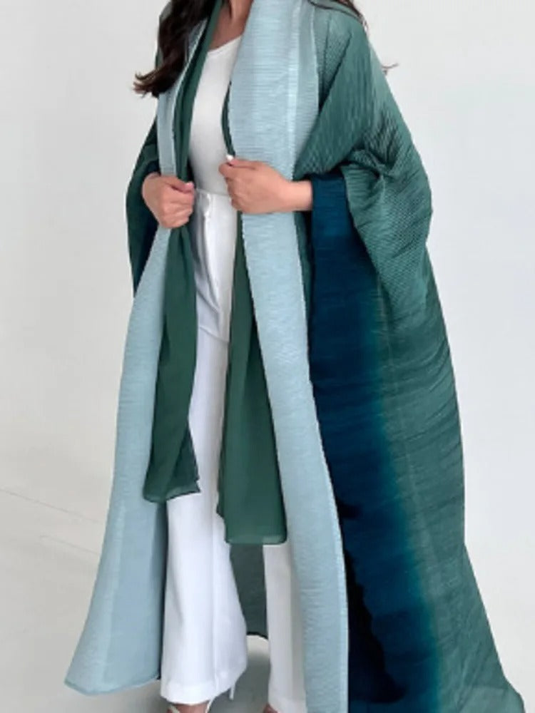 Gradient Plisserad Trench Coat för kvinnor