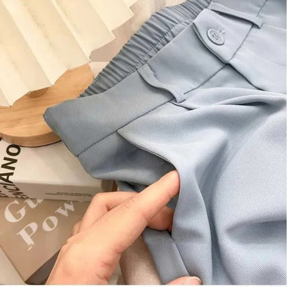Elastiska byxor med hög midja för kvinnor