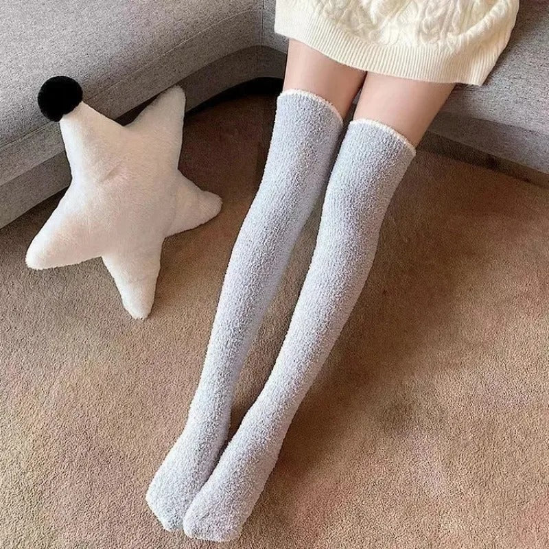 Coral Fleece över-knähöga strumpor