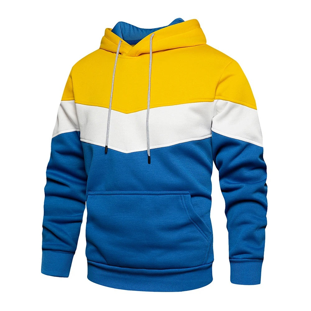 Patchwork Fleece Hoodie för män