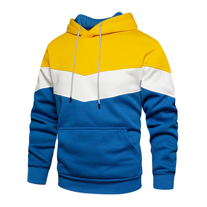 Patchwork Fleece Hoodie för män