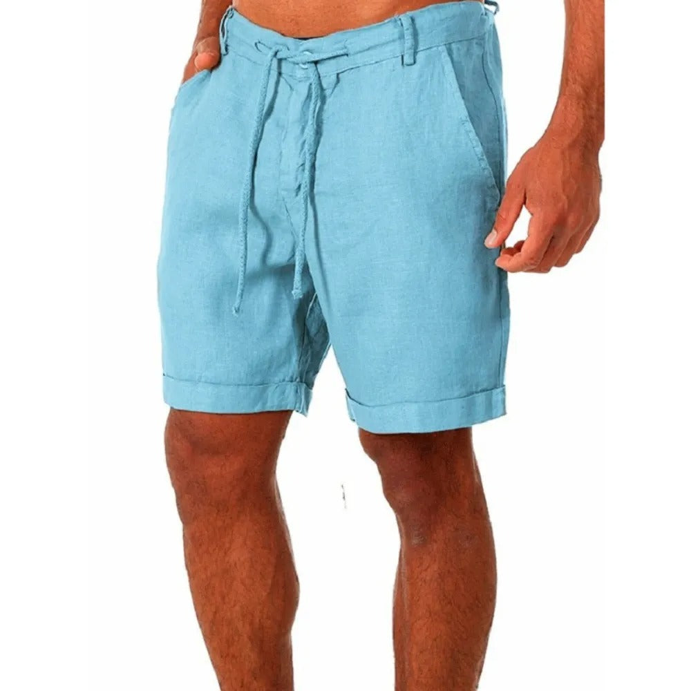 Herrshorts i bomull i linne
