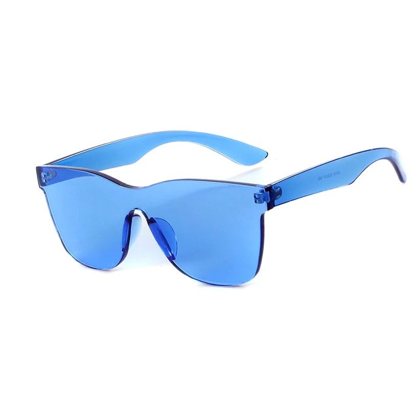 Godisfärg Rimless Fyrkantiga Solglasögon