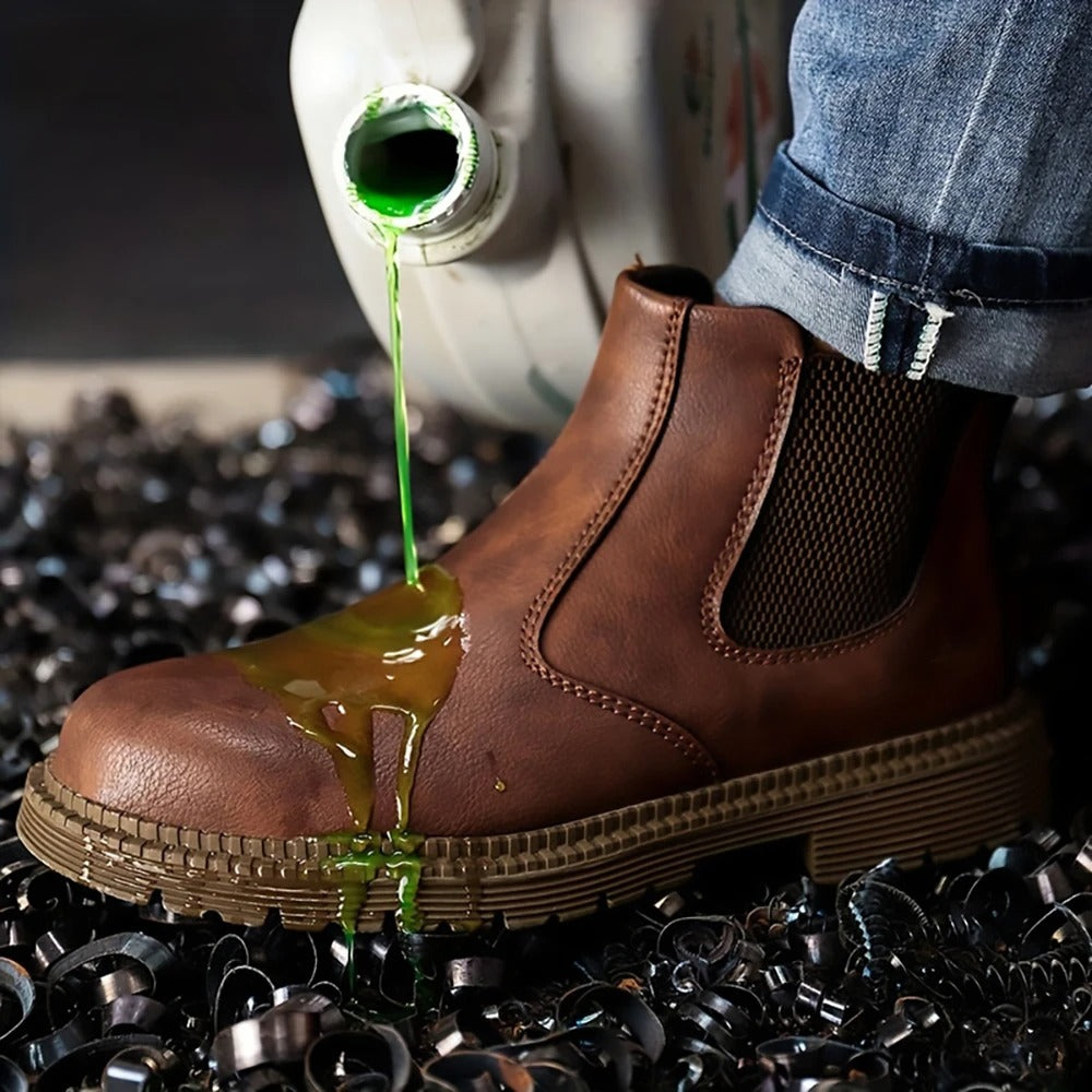 Vattentäta säkerhetsskor i Läderstil för män