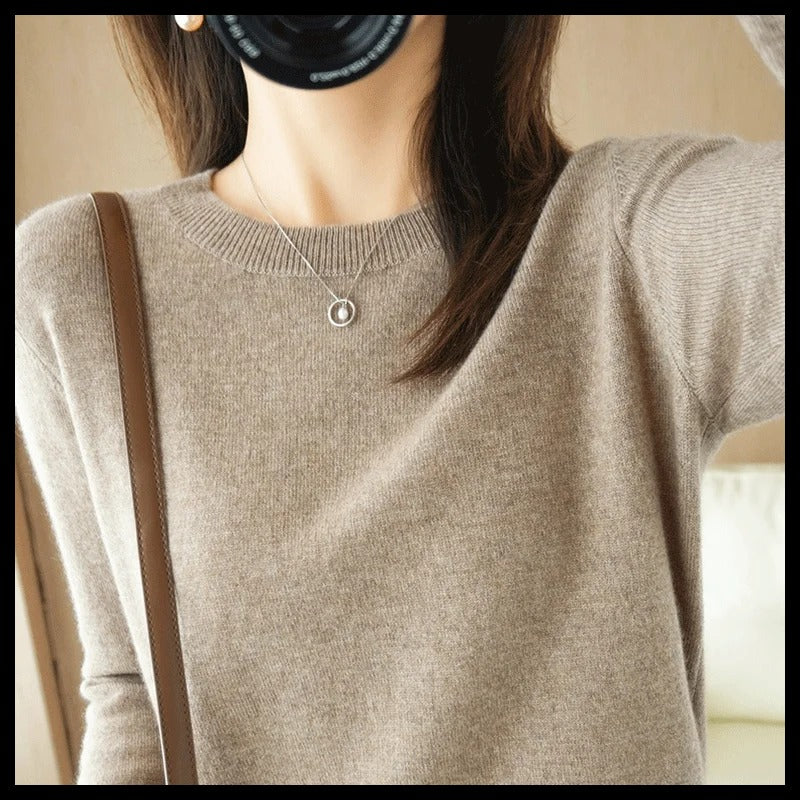 Casual stickad pullover för kvinnor