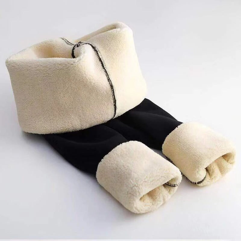 Sammetsklädd fleece Vinterleggings för damer
