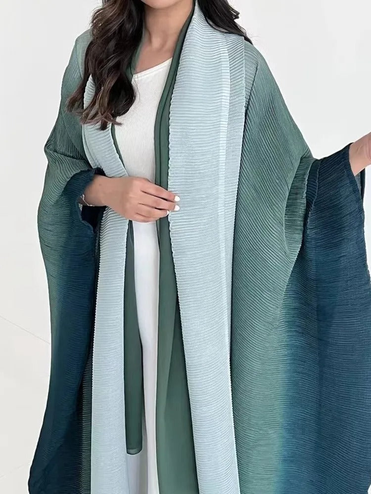 Gradient Plisserad Trench Coat för kvinnor