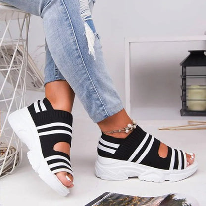 Wedge-sandaler med öppen tå för kvinnor