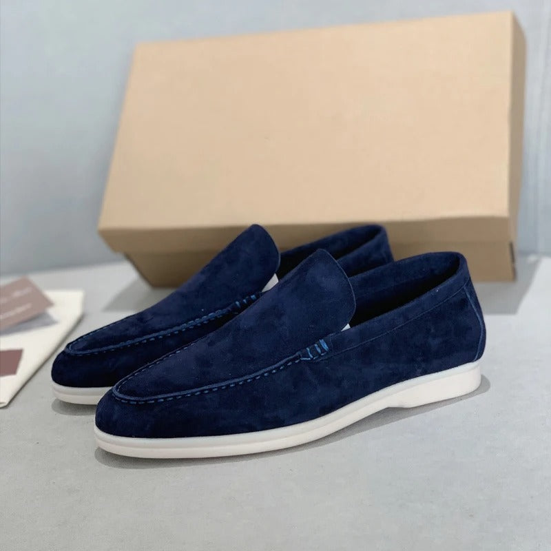Loafers i mocka-stil läder för män