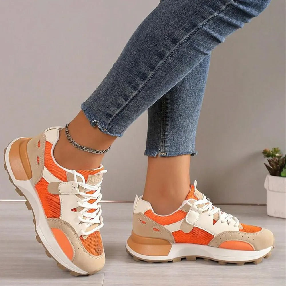 Färgblock mode sneakers för kvinnor