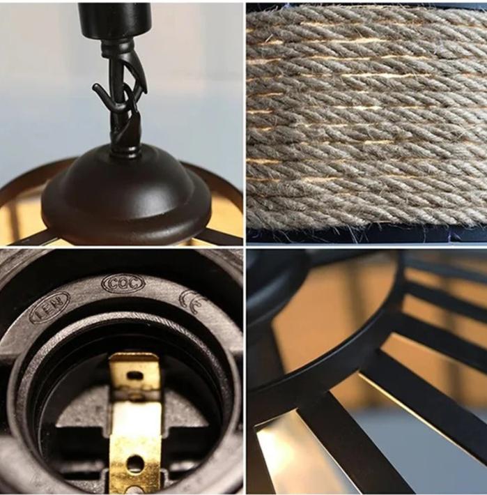 Vintage hampa hänglampa