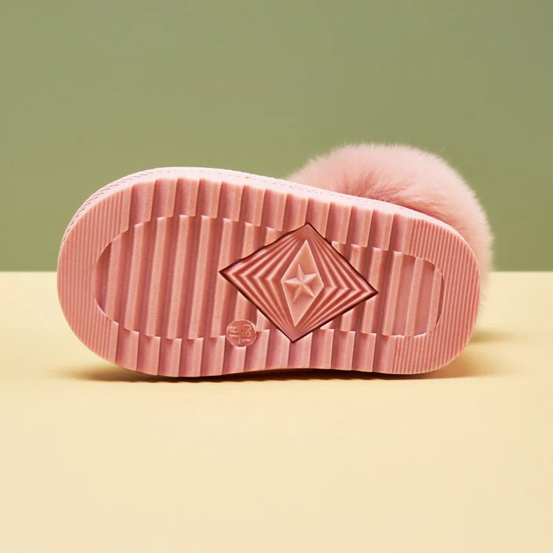 Barnsnöskor med varma plysch med mjuk botten