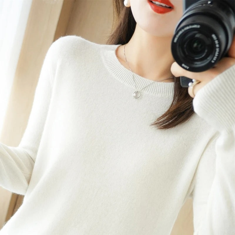 Casual stickad pullover för kvinnor