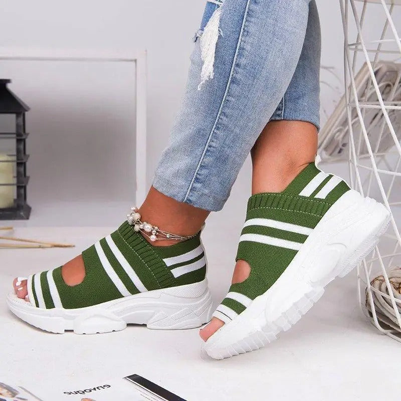 Wedge-sandaler med öppen tå för kvinnor