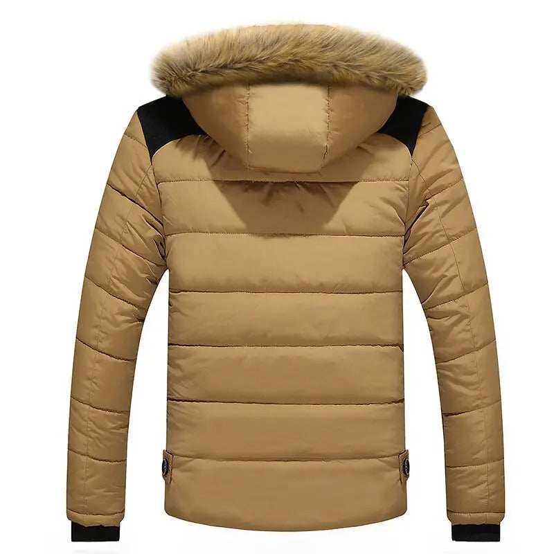 Fleece pälsdun bomullsparka för män