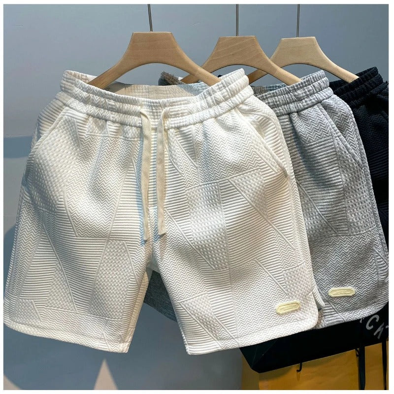 Herrshorts med dragsko i vågmönster
