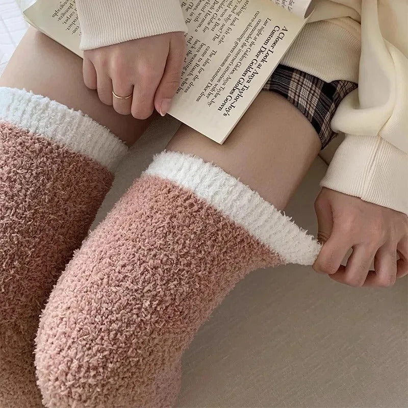 Coral Fleece över-knähöga strumpor
