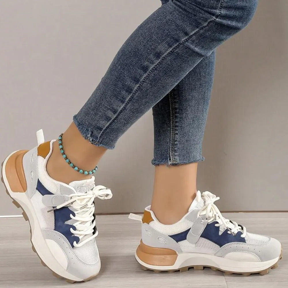 Färgblock mode sneakers för kvinnor