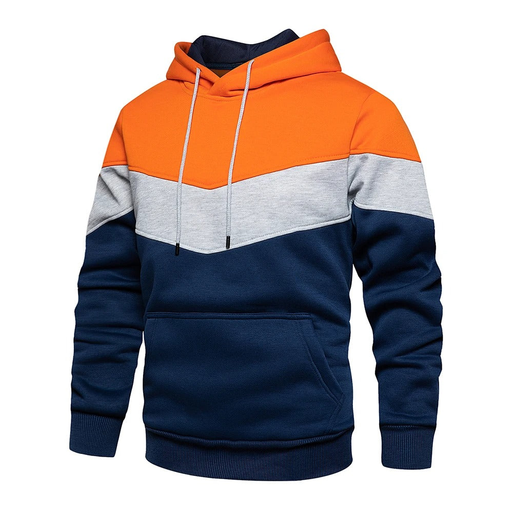 Patchwork Fleece Hoodie för män