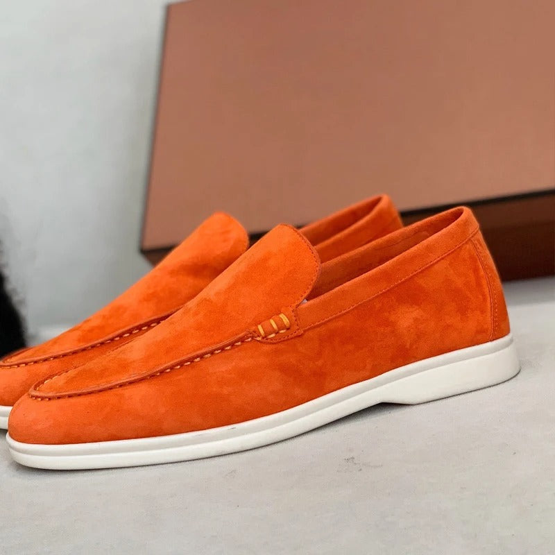 Loafers i mocka-stil läder för män