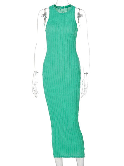 Ärmlös virkad bodycon för kvinnor