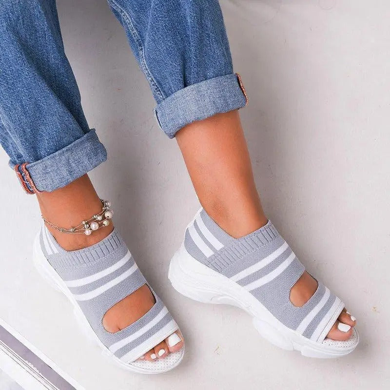Wedge-sandaler med öppen tå för kvinnor