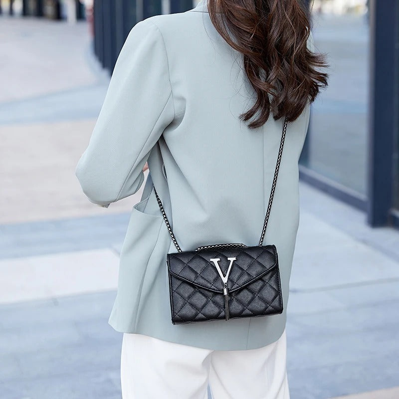 Lyxig Quiltad Crossbody Tassel Handväska