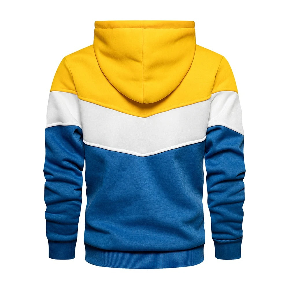 Patchwork Fleece Hoodie för män