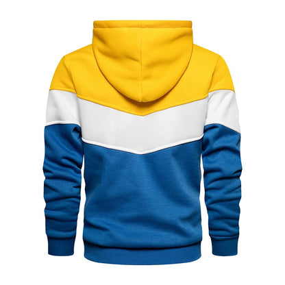 Patchwork Fleece Hoodie för män