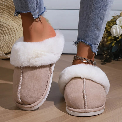 Fluffiga varma Toffel i mocka-stil dam