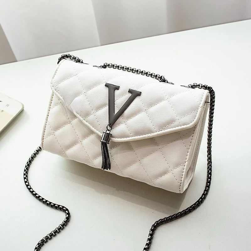 Lyxig Quiltad Crossbody Tassel Handväska