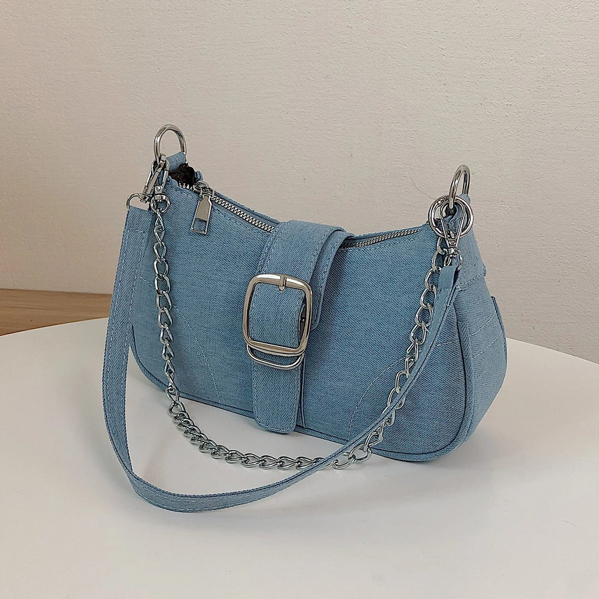 Crossbody-väska i denim för kvinnor