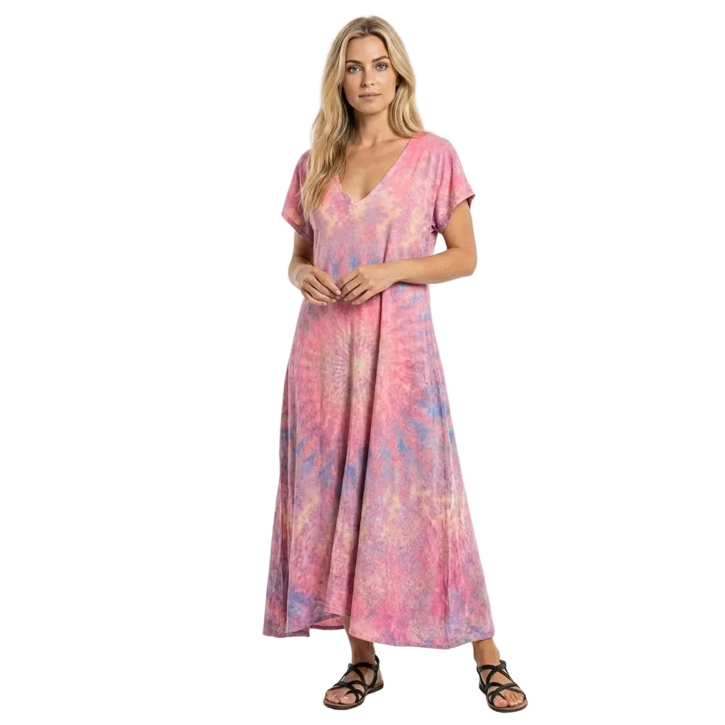 Damernas Sommarklänning V-Hals Flödande Design