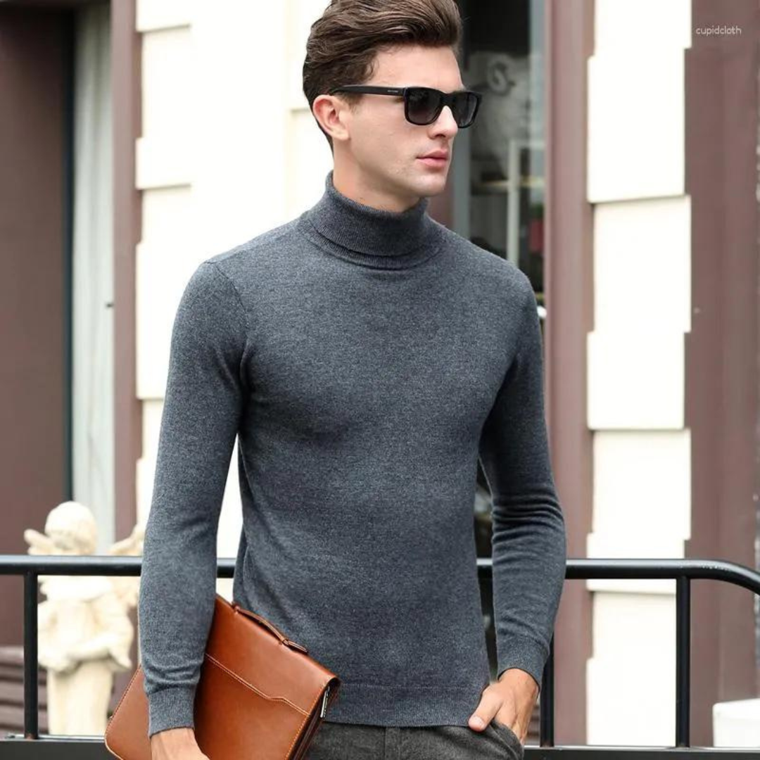 Slim turtleneck tröja för män