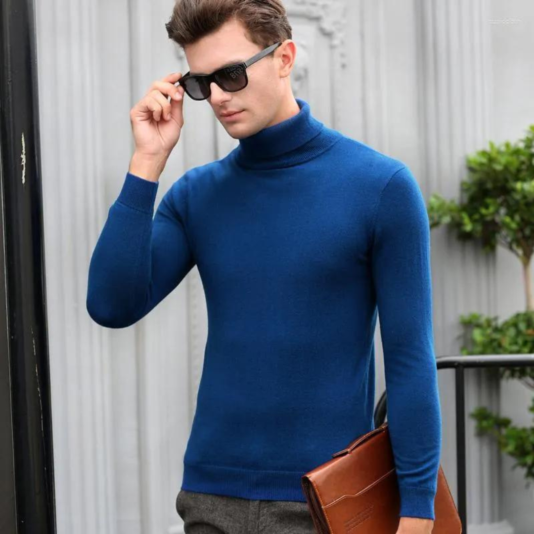 Slim turtleneck tröja för män