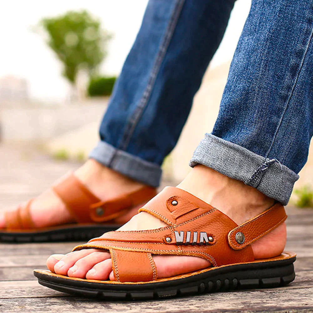 Herr Sandaler Ortopedisk Design Andningsbar Syntetisk Material-2