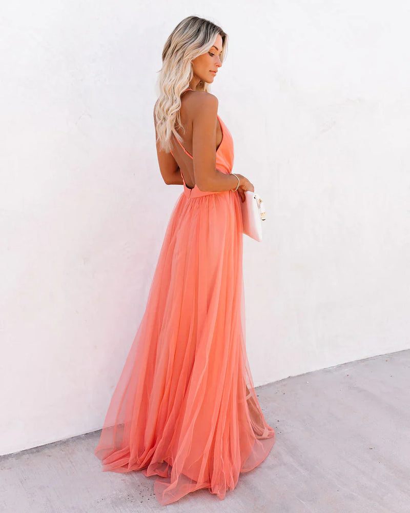 Dam Långklänning Elegant Silhuett i Polyester för Fest-3